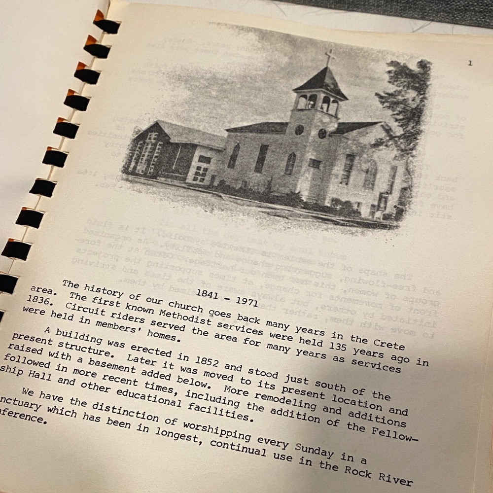 Vintage 1971 Crete United Methodist Church Cookbook Spiral Community - Picture 2 of 4